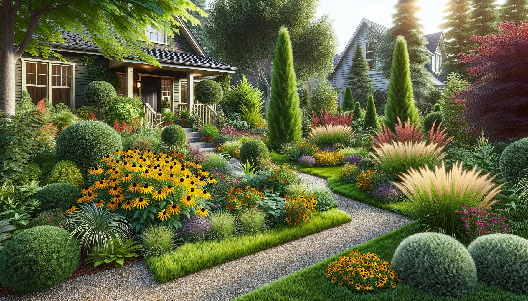 front house low maintenance landscaping plants